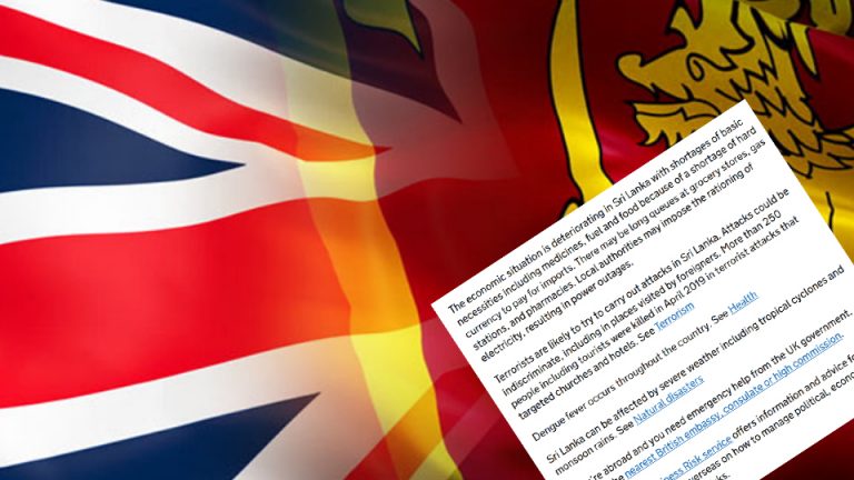 ලංකාවේ ආර්ථික තත්ත්වය පිරිහිලා! – බ්‍රිතාන්‍ය රජයෙන් සංචාරකයන්ට උපදෙස්