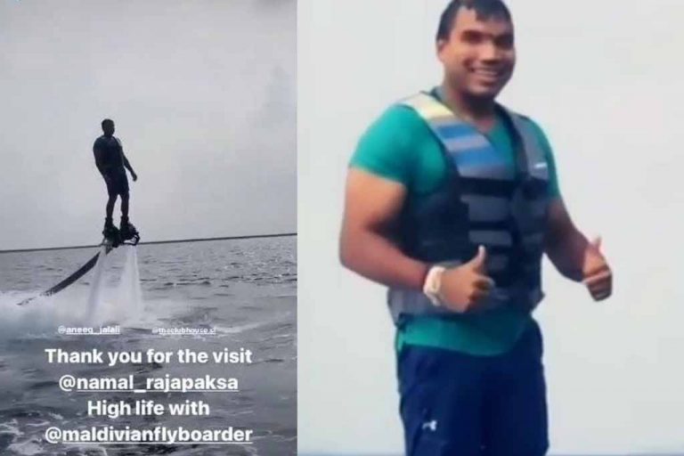 ඇමති නාමල් මාලදිවයිනේදී ජල ක්‍රීඩා ප්‍රවර්ධනය කරයි (VIDEO)