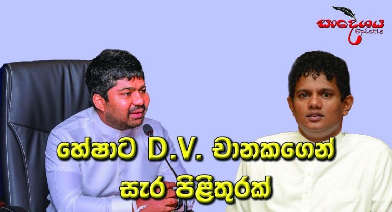 හේෂාට D.V. චානකගෙන් සැර පිළිතුරක්