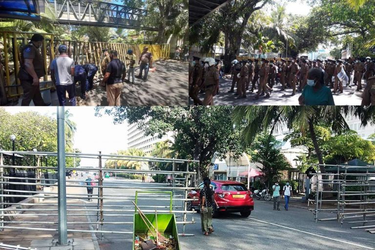 පොලිසියයි හමුදාවයි කොළඹ කොටුවේ යුද්ධයකට සැරසෙනවාද ?? (PHOTOS)