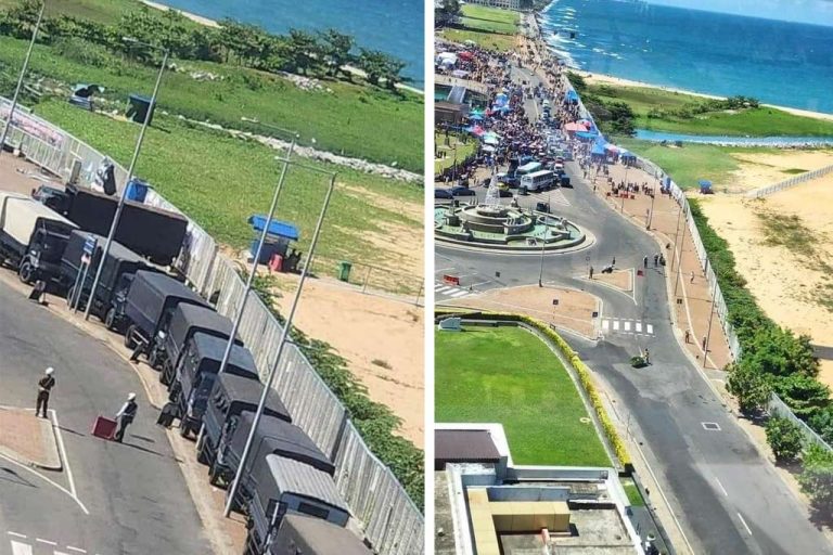 ගෝල්ෆේස් අසලට කැඳවූ පොලිස් ට්‍රක් රථ ආපසු රැගෙන යයි. නීතීඥ සංගමයෙනුත් අනතුරු හැඟවීමක්