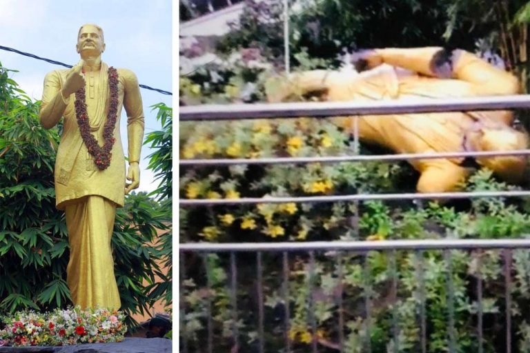 තංගල්ල ඩී. ඒ. රාජපක්ෂ පිළිරුව පෙරළා දමයි … (Photos)
