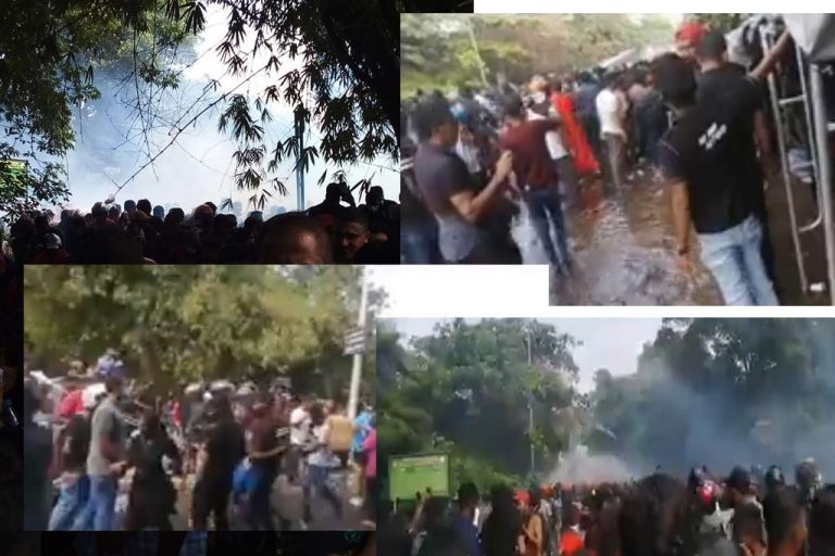 පාර්ලිමේන්තුව අසල විරෝධතාවට පොලිසියෙන් යළිත් අමානුෂික කඳුළු ගෑස් ප්‍රහාරයක් (VIDEO)