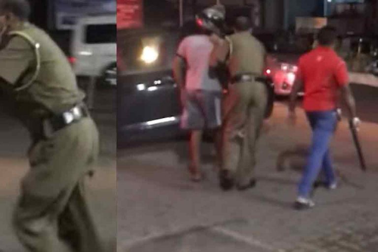 තෙල් පෝලිමට ආ පොලිස් චණ්ඩියෙකුගේ පහරදීමක් (VIDEO)