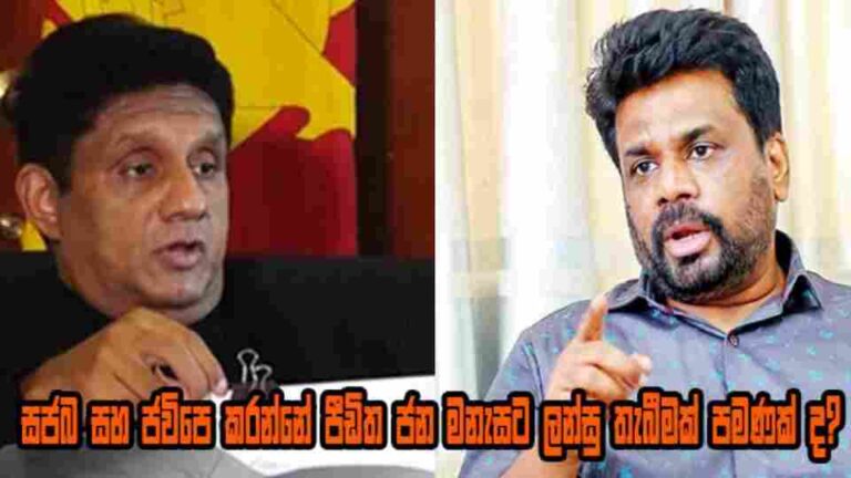 සජබ සහ ජවිපෙ කරන්නේ පීඩිත ජන මනැසට ලන්සු තැබීමක් පමණක් ද?