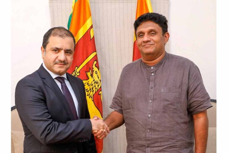 විපක්ෂ නායක සජිත් සහ කටාර් තානාපති අතර හමුවක්. ඉන්ධන අර්බුදය ගැන සාකච්ඡා