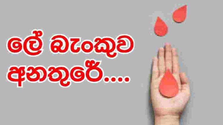 වහාම ක්‍රියාත්මක වන්න… ලේ බැංකුව අනතුරේ බව රතු එළියක්…!