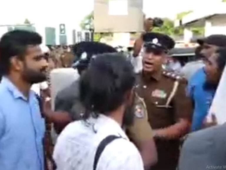 අරගල සමරන්න මිරිහානට ආ පිරිසක් පොලීසියෙන් පන්නයි!(VIDEO)