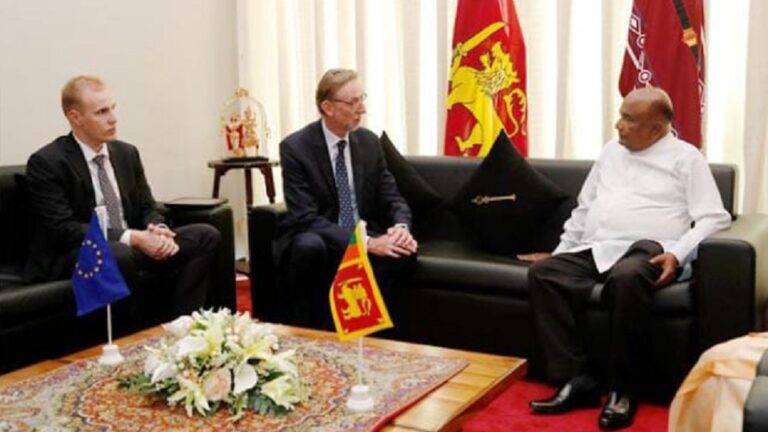 කතානායක සහ ශ්‍රී ලංකාවේ යුරෝපා සංගමයේ නියෝජිත කණ්ඩායමේ නියෝජ්‍ය තානාපති අතර හමුවක්