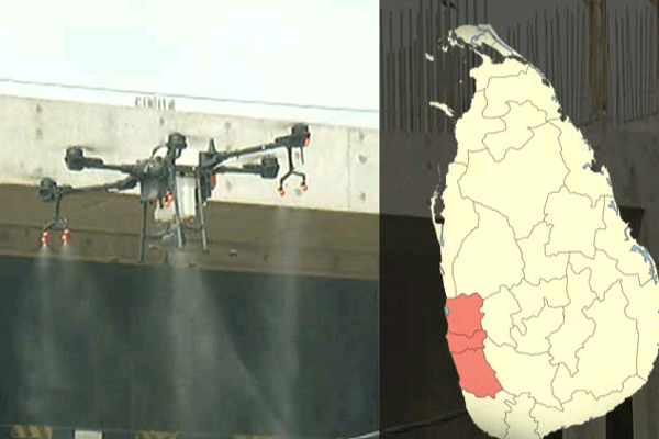 උස් ස්ථානයන්හි ඩෙංගු මැඩීමට ඩ්‍රෝන කැමරා උපයෝගී කරගනිමින් BTI රසායනිකය ඉසියි.