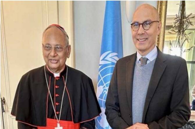 කාදිනල් හිමිපාණන් එක්සත් ජාතින්ගේ මානව හිමිකම් මහ කොමසාරිස් වෝකර් ටර්ක් හමුවට