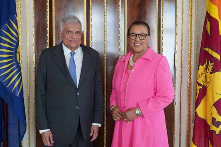 ජනපති රනිල් සහ පොදුරාජ්‍ය මණ්ඩලීය මහලේකම්වරිය අතර හමුවක්