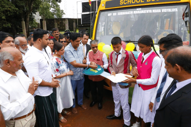 ලෝක ළමා දිනයේදී සජිත්ගෙන් හෝමාගම සුභාරතී විදුහලට බස් රථයක් ! (VIDEO)
