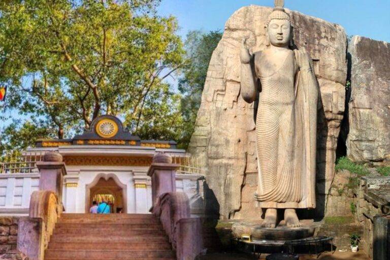 ශෛලමය අවුකන බුදුන්ගේ සිවුරට රෙදි සිවුරක් වැටුණා වගේ; තව ඩිංගෙන් සිරි මහ බෝ මැඩට ධම්මික පැණියත් හැලෙනවා!