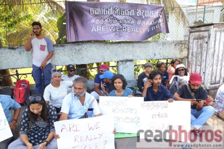 ”කොහේ තියන නිදහසක්ද?” ජාතික නිදහස් දින උළෙලට එරෙහිව සත්‍යග්‍රහයක්!