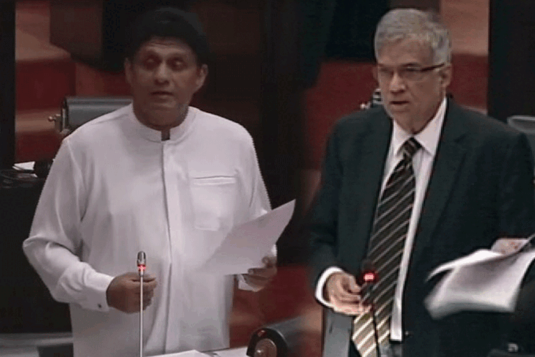 වැල් පාලමෙන් එගොඩ වුනේ රාජපක්ෂලා ප්‍රමුඛ හොරු ටික විතරයි. ජනතාව තවමත් අපායේ – ජනපතිට සජිත්ගෙන් පිළිතුරු