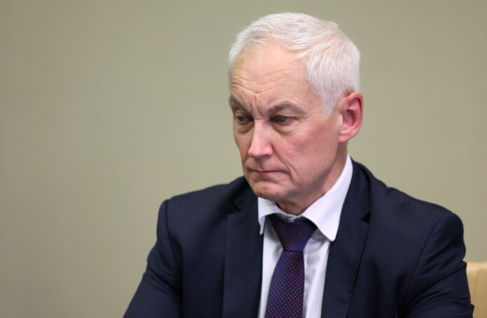 Russian First Deputy Prime Minister Andrei Belousov attends a meeting of members of Security Council and the government and the heads of law enforcement agencies, outside Moscow
