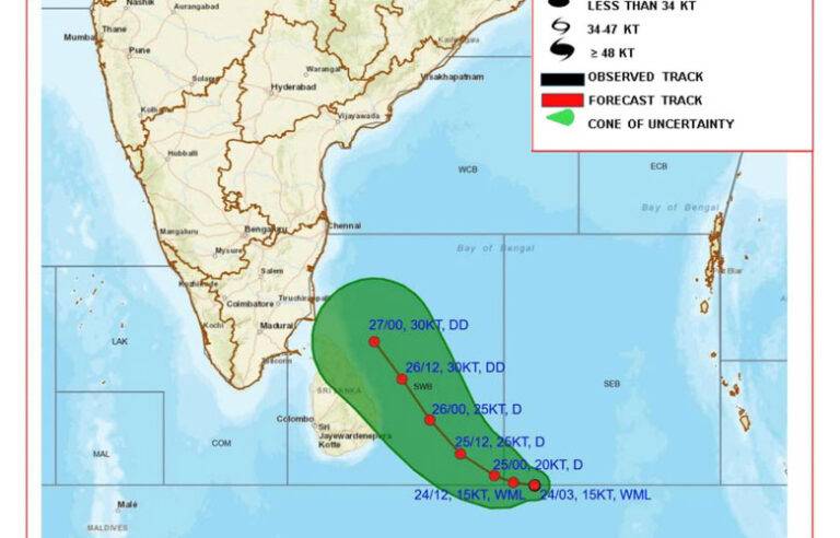 අඩු පීඩන කලාපය නැගෙනහිර වෙරළ ආසන්නයට – කාලගුණයෙන් යළිත් රතු අනතුරු හැඟවීමක්