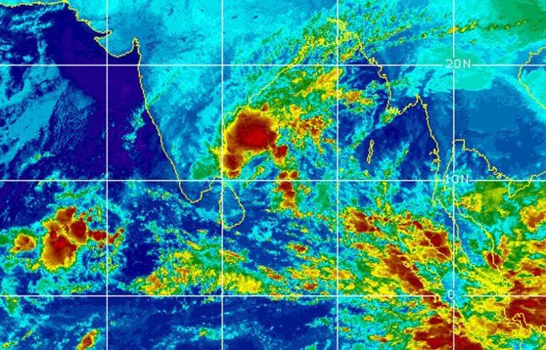 අඩු පීඩන කලාපයේ නවතම තත්වය සහ අද (19) දවසේ වැසි ලැබෙන ප්‍රදේශ