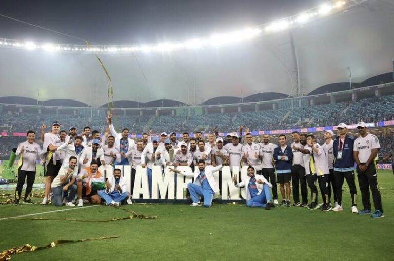 ඉන්දියාවේ ක්‍රිකට් පමණක් නොවුණු ජයක් තුන්වන වරටත් කුසලානය ඉන්දියාවට
