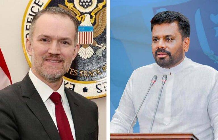 ට්‍රම්ප්ගේ බද්ද අඩුකර ගැනීමට ජනපති අනුර සහ USTR තානාපති අතර සාකච්ඡාවක්