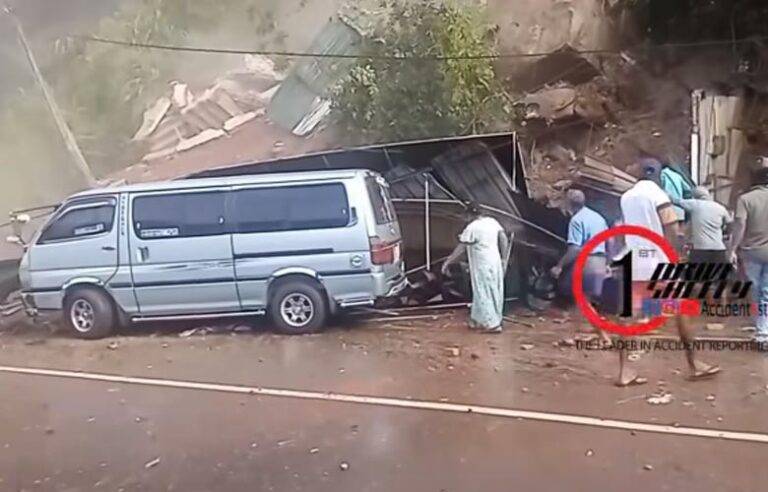 පහළ කඩුගන්නාවේ නායයාමක්. නුවර – කොළඹ මාර්ගයේ වාහන ගමනාගමනය සීමා කෙරේ (VIDEO)