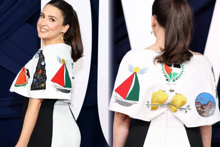 Trendy Thursday: ගාසාවෙහි පීඩිත දරුවන්ගේ පාට සිත්තම් වල පිටුපස ඇති කඳුළු කතාව ඇඳුමකට යොදාගත් මිස් රේචල්!