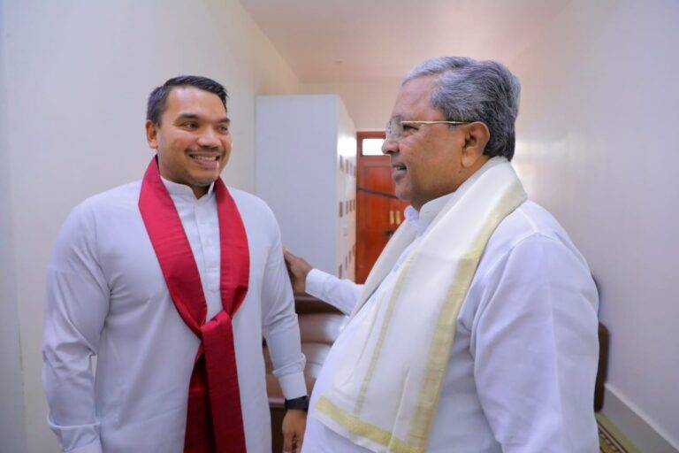 නාමල් කර්ණාටක ප්‍රාන්තයේ ප්‍රධාන අමාත්‍ය සිද්ධරාමයියා හමුවෙයි..