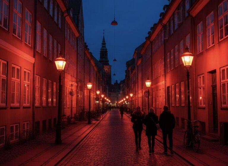 ඩෙන්මාර්කය පුරා ඇති වීදි ලාම්පු රතු පාට වෙන්නට හේතුව කුමක් වේද? 