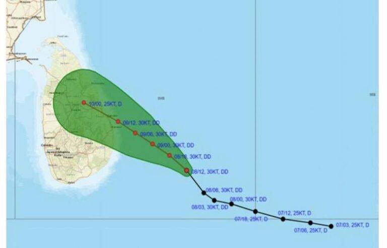 ගැඹුරු පීඩන අවපාතය සුළිකුණාටුවක් දක්වා වර්ධනය වීමේ හැකියාවක් – කාලගුණයෙන් රතු නිවේදනයක් !
