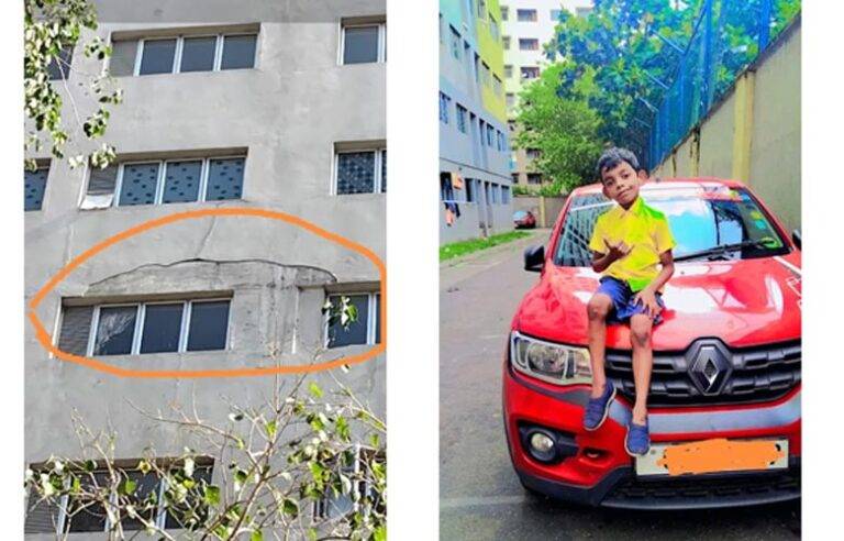 මෝදර තට්ටු නිවාස සංකීර්ණයක බදාම කොටසක් කඩා වැටීමෙන් 7 හැවිරිදි දරුවකු මරුට !