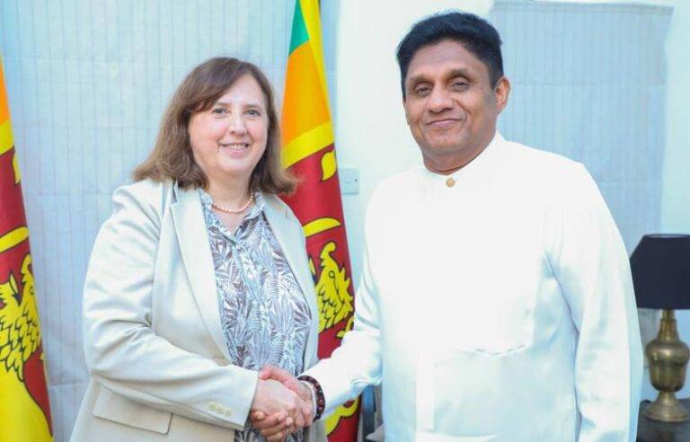 විපක්ෂ නායක සජිත් යුරෝපා සංගම් නියෝජිත පිරිස හමුවේ රට ගොඩ නැගීමට “ණය නොවන” සැලැස්මක් යෝජනා කරයි