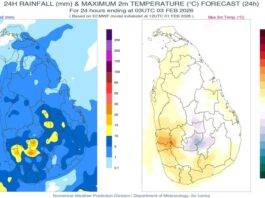 ඇතැම් ප්රදේශවලට තරමක තද වැසි – අද (02) කාලගුණය