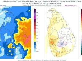 ඇතැම් ප්රදේශවලට මිමී 75ක පමණ තරමක තද වැසි – අද (19) කාලගුණය