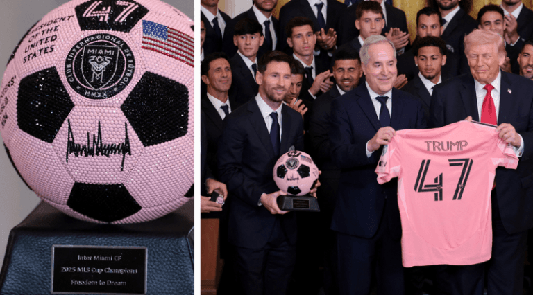 මෙසී සහ Inter Miami කණ්ඩායමෙන් ට්‍රම්ප්ට සුපිරි තෑගි…