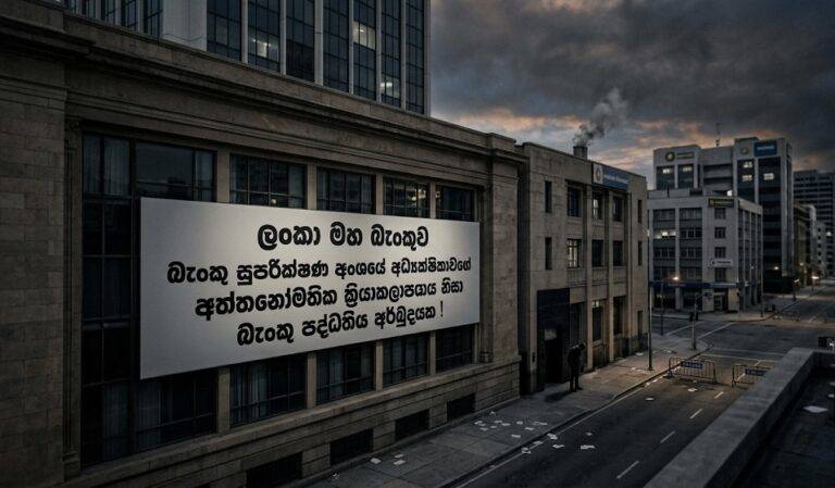 ශ්‍රී ලංකා මහ බැංකුවේ බැංකු සුපරීක්‍ෂණ අංශයේ අධ්‍යක්‍ෂිකාවගේ අත්තනෝමතික ක්‍රියාකලාපය නිසා බැංකු පද්ධතිය අර්බුදයක!