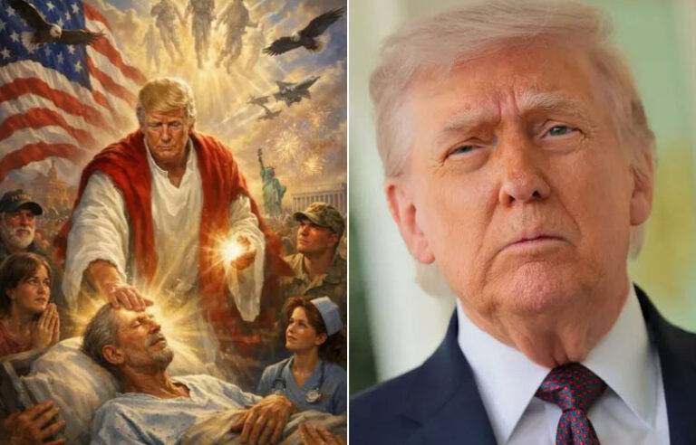 ට්‍රම්ප් ක්‍රිස්තුස් වහන්සේට සමාන චරිතයක් ලෙස තමන්ව නිරූපණය කරන AI රූපයකට කිතුනුවන් දැක්වූ විරෝධතාවය හේතුවෙන් මකා දමයි